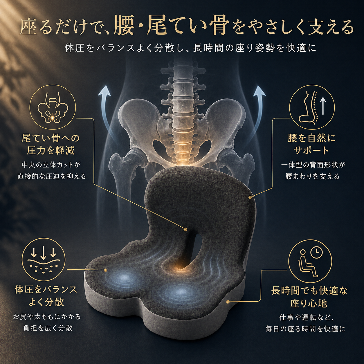 Raku Seat | 骨盤サポートクッション